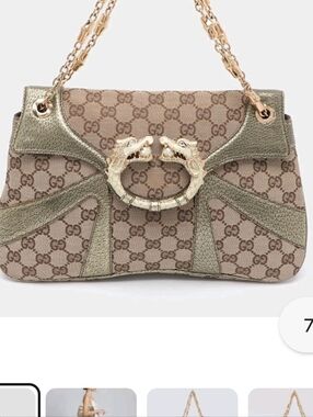 Gucci Tom Ford Jeweled Dragon Clasp  GG Monogram Shoulder Bag LIKE NEW!